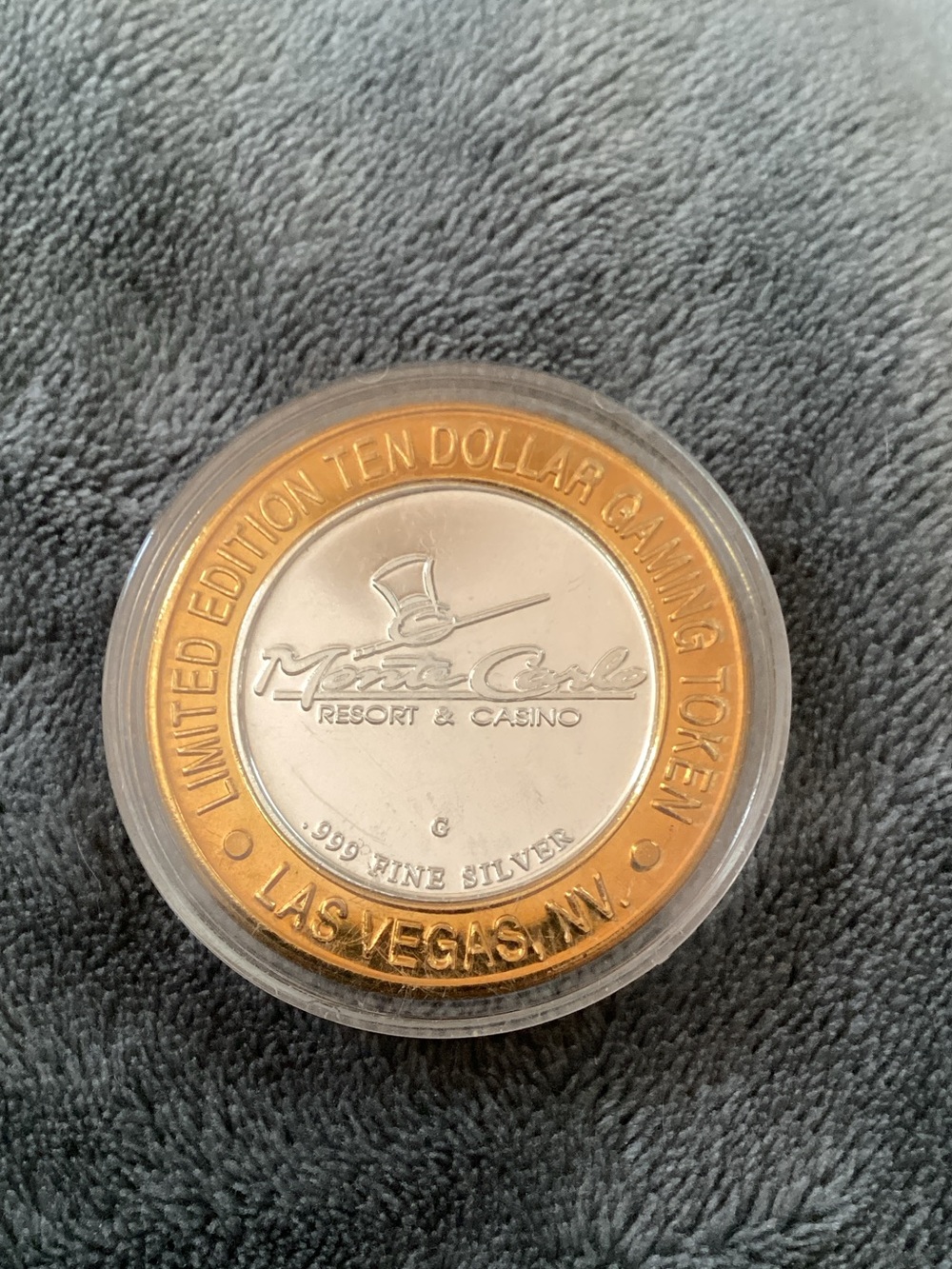 Limited edition, Las Vegas Monte Carlo .999 fine silver .6 ounce gaming token